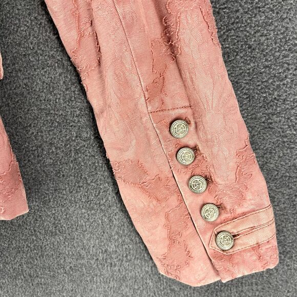 Free People Jacket Womens Small Pink James Jacquard Military Blazer - Picture 14 of 16